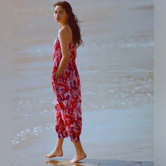 Anthropologie Claire Colin Abstract Jumpsuit Size Medium The Art of Anthro - Picture 1 of 13